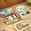 Axyaa 3-Tier Transparent First Aid Organizer Box with Lockable Pill Case