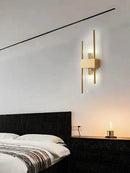 Scand-Am Axyaa Glass Brass LED Wall Lamp with Color Changing Lustre