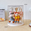 Axyaa Rotating Pendant Display Box: Dust-proof Action Figure Storage Stand