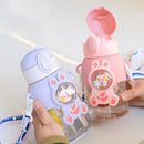 Axyaa Kids Straw Cup with Shoulder Strap - Leakproof & Portable - Cartoon Design