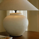 Wabi-sabi Retro Ceramic Table Lamp with Fabric Shade for Home Decor by Axyaa