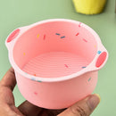 Axyaa Circular Silicone Cake Mold Set - 4PCS DIY Baking Tray & Oven Kit