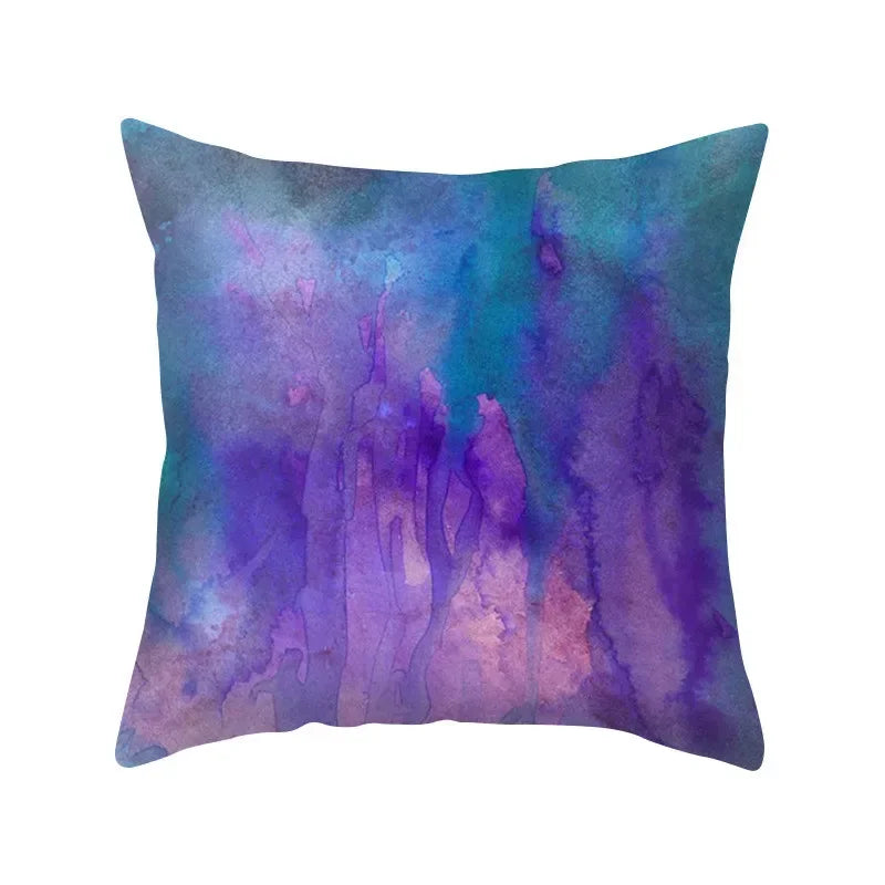 Axyaa Blue Purple Polyester Pillow Case Throw Pillow Cover