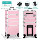 Axyaa 4-Layer Rolling Makeup Case - Large Portable Cosmetic Organizer