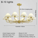 Axyaa Copper Chandelier - Retro American Modern LED Pendant Lamp for Home Decor