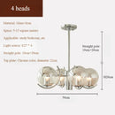 Axyaa Modern Chandelier for Living Room Bedroom Dining Study - Silver Wrought Iron Nordic Designer Lighting