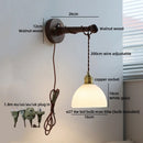 Axyaa LED Bathroom Mirror Wall Lights With Switch, Modern White Glass Wood Reading Lamp