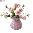 Axyaa Pink Glass Vase Bud Shape Table Decoration Floral Arrangement Aesthetic Décor