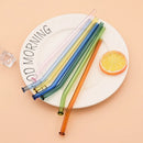 Axyaa Glass Straw Set: Reusable, Eco-Friendly, 7pc Bubble Tea, Smoothies, Bar Accessories