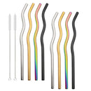 Axyaa Stainless Steel Straw Set - Colorful Metal Straws for Drinks, Coffee, Tea, Juice