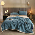 Axyaa Winter Thicken Flannel Sofa Blanket, Double-Sided Warmth for Living Room
