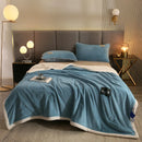 Axyaa Winter Thicken Flannel Sofa Blanket, Double-Sided Warmth for Living Room