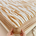 Axyaa Faux Rabbit Velvet Fitted Bed Sheet Single - High-Quality & Skin-Friendly Mattress Topper