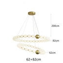 Axyaa Nordic Luxury Living Room LED Chandelier with Pearl Necklace Pendant