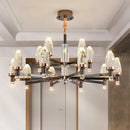 Axyaa Crystal Chandelier Pendant Light for Luxury Living & Dining Room