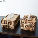 Axya Solid Wood Tissue Box Desktop Organizer and Napkin Holder
