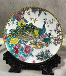 Axyaa Ceramic Plate Ornaments with Base: Modern Home Decor, Flower Arrangement Craft
