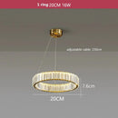 Axyaa Luxury Crystal Chandelier Pendant Light Gold Chrome Finish Modern Living Room Lighting
