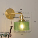 Axyaa Nordic LED Wall Light Fixture Glass Rotate Copper Bedside Lamp