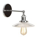 Axyaa Clear Glass LED Wall Light - Vintage Style Chrome Sconce for Indoor Bedroom