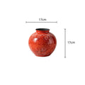 Axyaa Red Porcelain Flower Vase: Elegant Home Decor & Terrarium Accessory