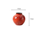 Axyaa Red Porcelain Flower Vase: Elegant Home Decor & Terrarium Accessory