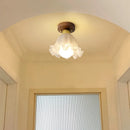 Axyaa Resin Walnut LED Ceiling Lamp: Modern Indoor Lighting for Home, Restaurant, Balcony