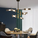 Axyaa Sputnik Glass & Iron Chandelier: Elegant Nordic E14 Lighting for Dining, Bedroom & Kitchen