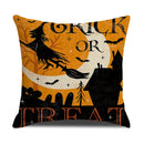 Axyaa Halloween Linen Pillowcase in Black Orange for Horror Atmosphere