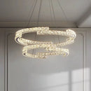 Axyaa Crystal LED Chandelier Foyer Pendant Lighting Modern Luxury Steel Lamp