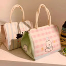 Axyaa Kawaii Cat Insulated Lunch Box Bag for Women Girls, Portable Bento Pouch