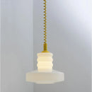 Axyaa Glass Suspension Chandelier - Retro White Ceiling Light for Living Room