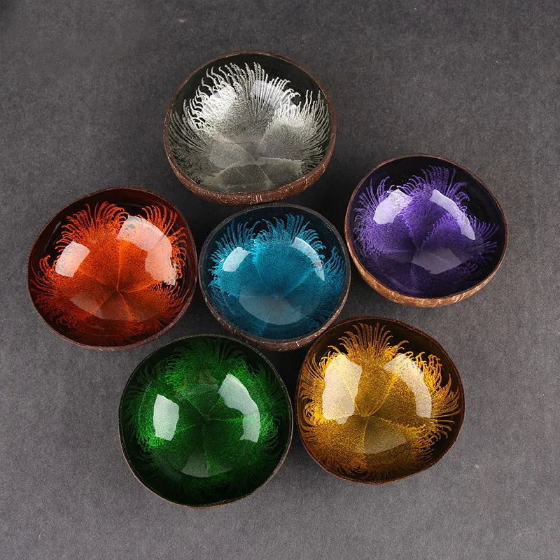 Axya Geometric Coconut Bowl Set of 5 Colors