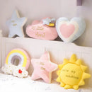 Axyaa Stars Clouds Girl Heart Shaped Pillow for Bedroom and Living Room