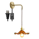 Axyaa Amber Glass LED Wall Sconce Indoor Lighting for Living Room Bedroom Bar