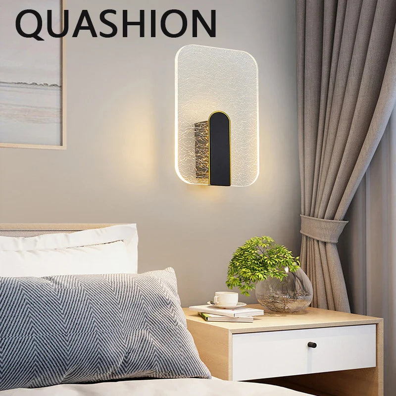 Axya Luxury LED Wall Sconce Light with Creative Crack Design and Acrylic Lampshade