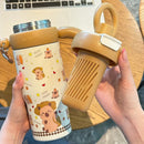 Axyaa Cartoon Thermal Water Bottle with Handle and Straw