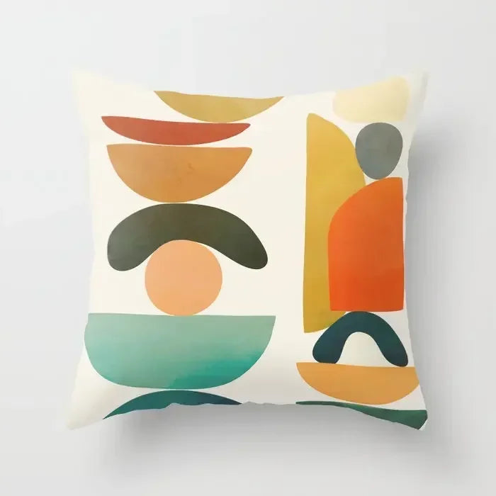 Pink Brown Geometric Pillows Case 45*45cm - Axyaa Decorative Cushions Cover