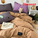 Axyaa Floral Fiber Washed Cotton Solid Color Four-Piece Quilt Cover Set