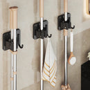 Axyaa Wall-Mounted Mop Clip Holder Hook: Stainless Steel/Aluminum Bathroom Storage Rack