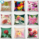 Axyaa Pink Floral Polyester Throw Pillow Cover 45X45cm