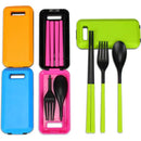 Axyaa Portable Travel Cutlery Set - 3 Pcs Camping Tableware Fork Spoon Chopsticks Picnic