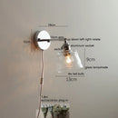 Axyaa Clear Glass Silver LED Wall Sconce, Adjustable Arm, Switch, E26 E27 Socket