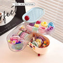 Axyaa Rotating Jewelry Organizer Tray with Lid for Earrings, Rings, and Necklaces