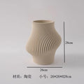 Axyaa Wrinkled Art Ceramic Vase for Flower Arrangements, Hydroponics, and Decor