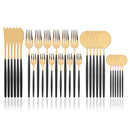 Axyaa 30-Piece White Gold Stainless Steel Cutlery Set