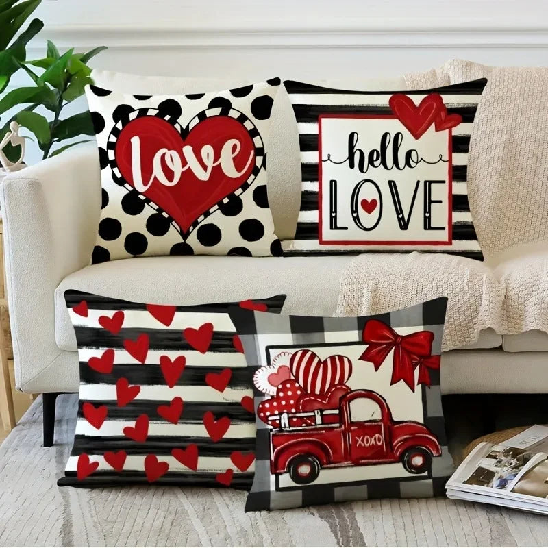 Axyaa Valentine's Day Love XOXO Pillowcase - Home Decor Sofa Cushion Cover Gift