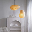 Axyaa Long Round Paper Pendant Lamp - Japanese Art Lantern for Living Room