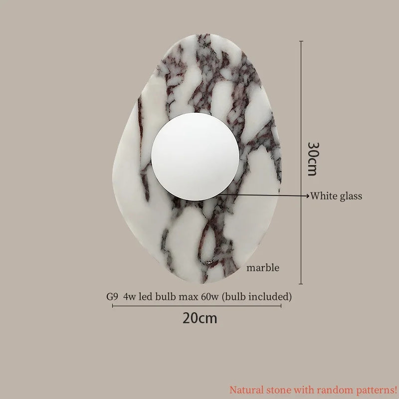 Axyaa Nordic LED Wall Lamp Marble Living Room Lights