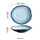 Axyaa Flame-Killed Ceramic Irregular Plate Restaurant Sushi Salad Pasta Molecular Cuisine Tableware